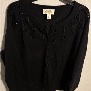 Talbots vintage  Black Cardigan with Beaded Accents
